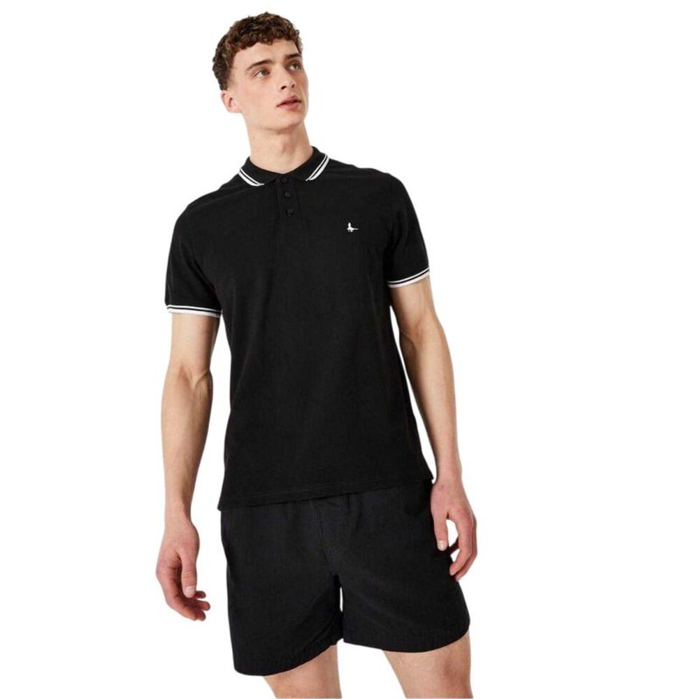 Jack Wills Mens Edgeware Tipped Polo Shirt / Black